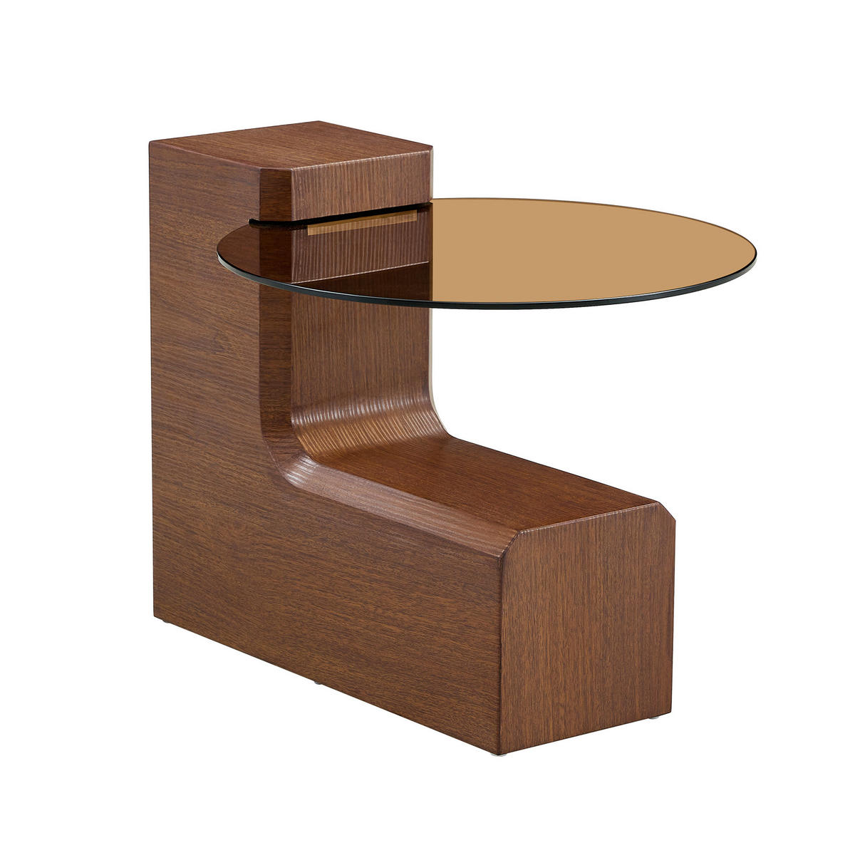 COUCHTISCH-SET 61/61/30 cm walnussfarben aus Holzwerkstoff und Glas mit trennbarem 2-in-1 Design - Walnussfarben, Holzwerkstoff (61/61/30cm) - OKWISH