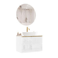 BADMÖBEL-SET AURORA GOLD - Weiß, Holzwerkstoff (80/55/45cm) - Lookway
