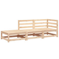 GARTENSOFA Mit Fusshocker 2-Sitzer Massivholz Kiefer - Braun, Holz (70/67/210cm) - vidaXL