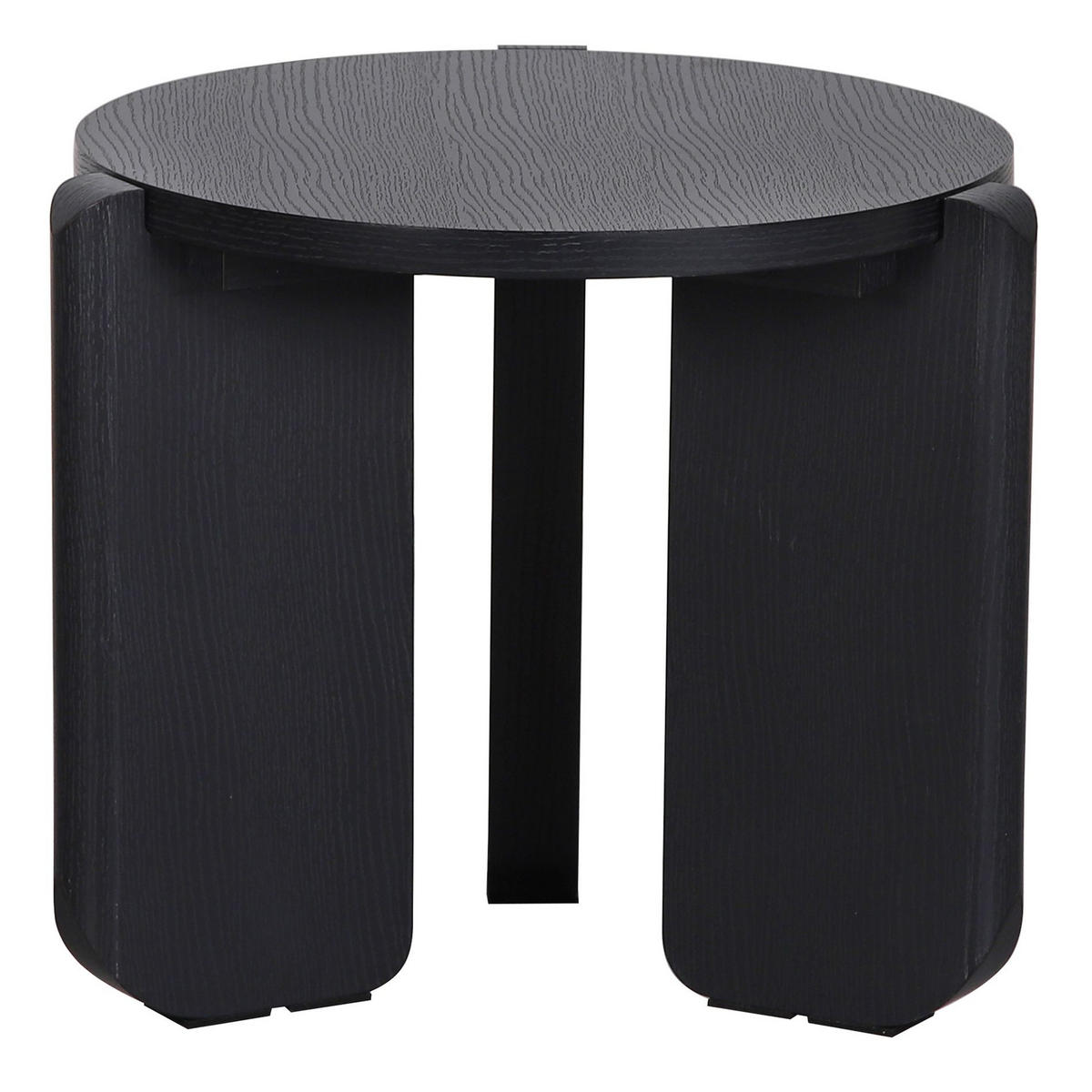 WOHNZIMMERTISCH Preffines S Eschenholzoptik schwarzgrau Ø 50 cm - Schwarz, Holzwerkstoff (50/50/45cm) - Selsey