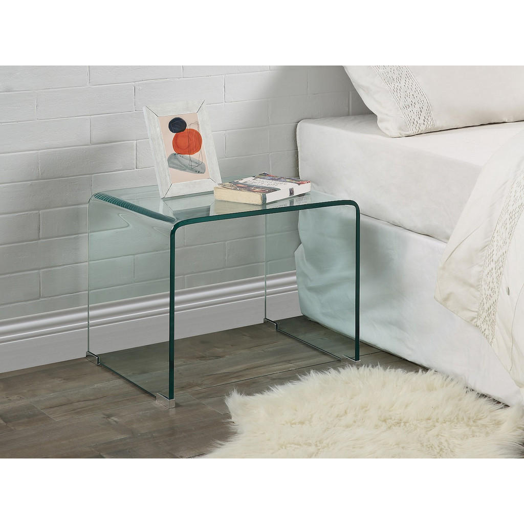 Thumbnail - Vente-Unique 2Er-Set, Transparent, Glas, Uni, Rechteckig, 40x40x50 cm, Schlafzimmer, Nachttische