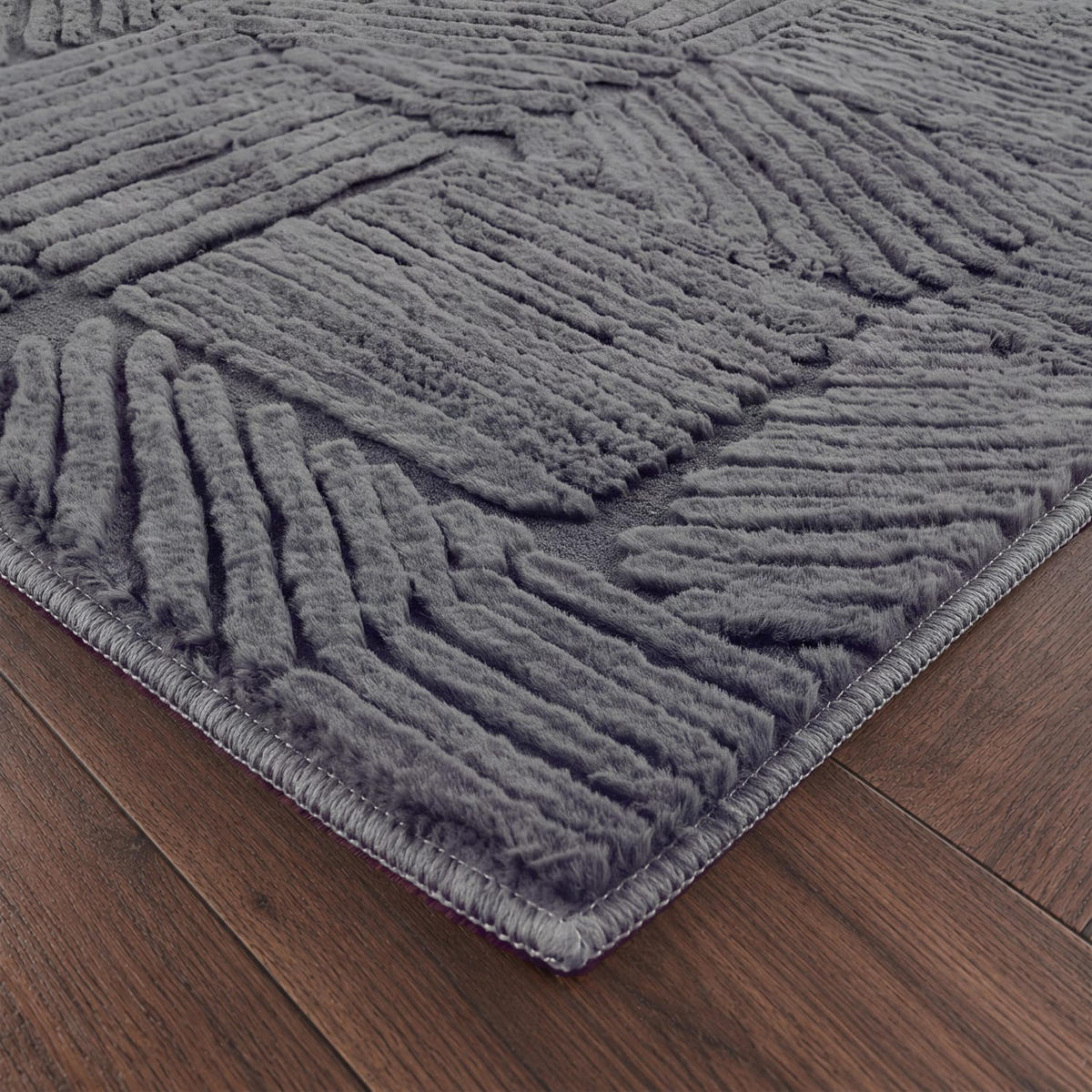 KURZFLORTEPPICH 120/160 cm Lelystad 529 - Anthrazit, Kunststoff (120/160cm) - Paco Home
