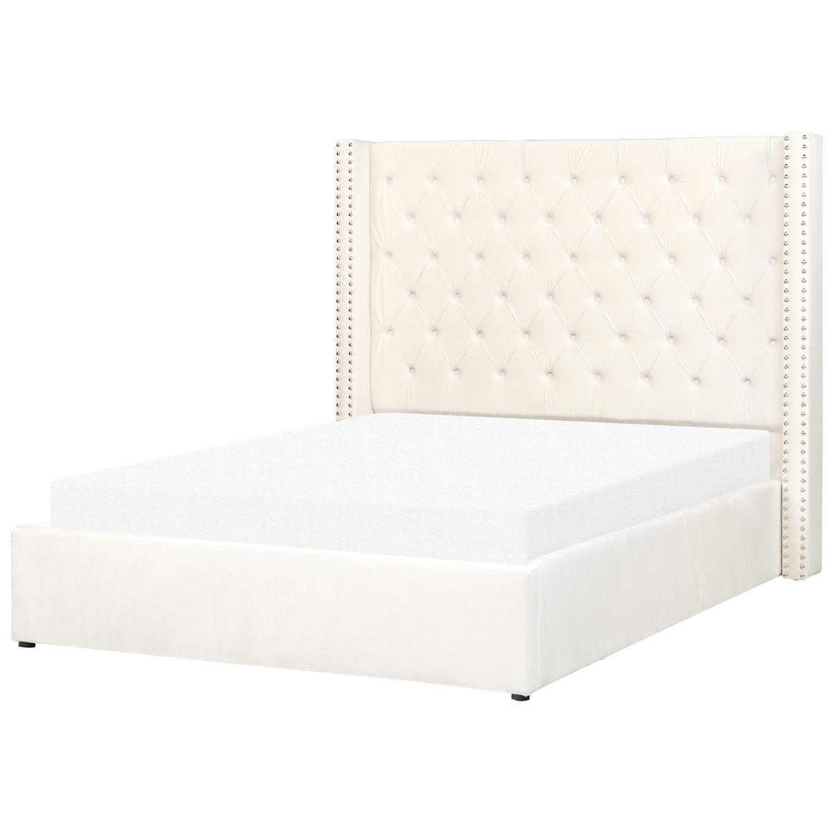 POLSTERBETT 140/200cm Cremeweiß Lubbon - Creme, Textil (140/200cm) - Beliani