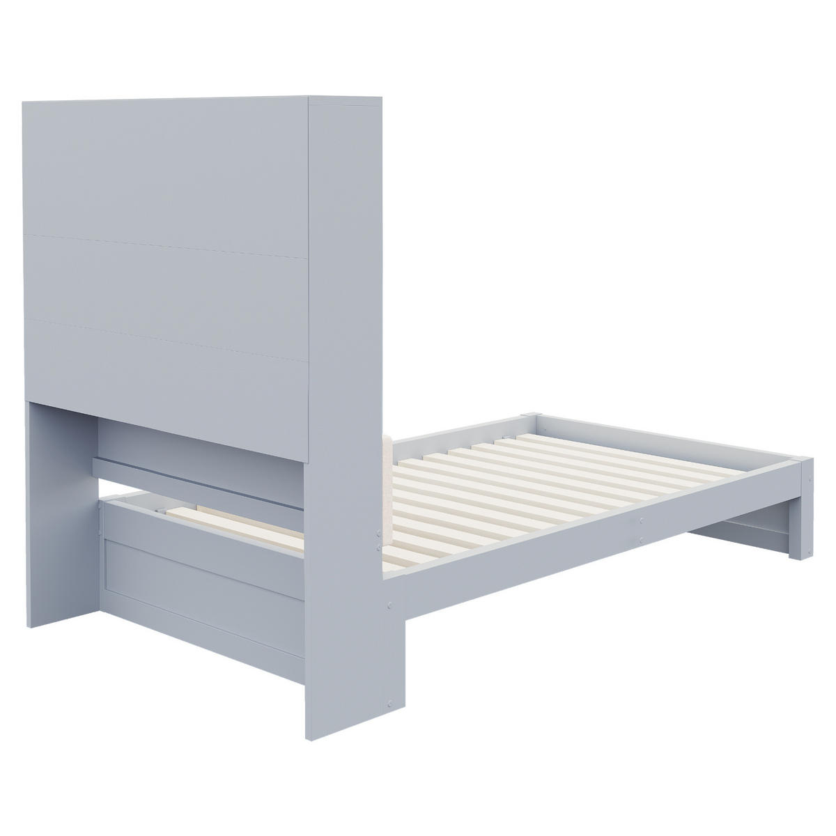 STAURAUMBETT 90/200 cm mit Stauraum, LED und 2 Schubladen, DE-41627, in Grau - Grau, Holzwerkstoff (90/200cm) - ComfortXL