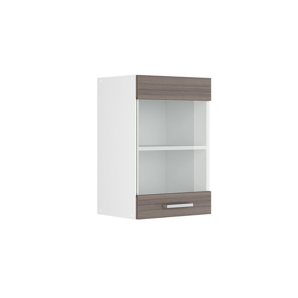 KÜCHENGLASSCHRANK R-Line Grau 40 cm - Weiß/Braun, Holzwerkstoff (40/60/31cm) - Vicco