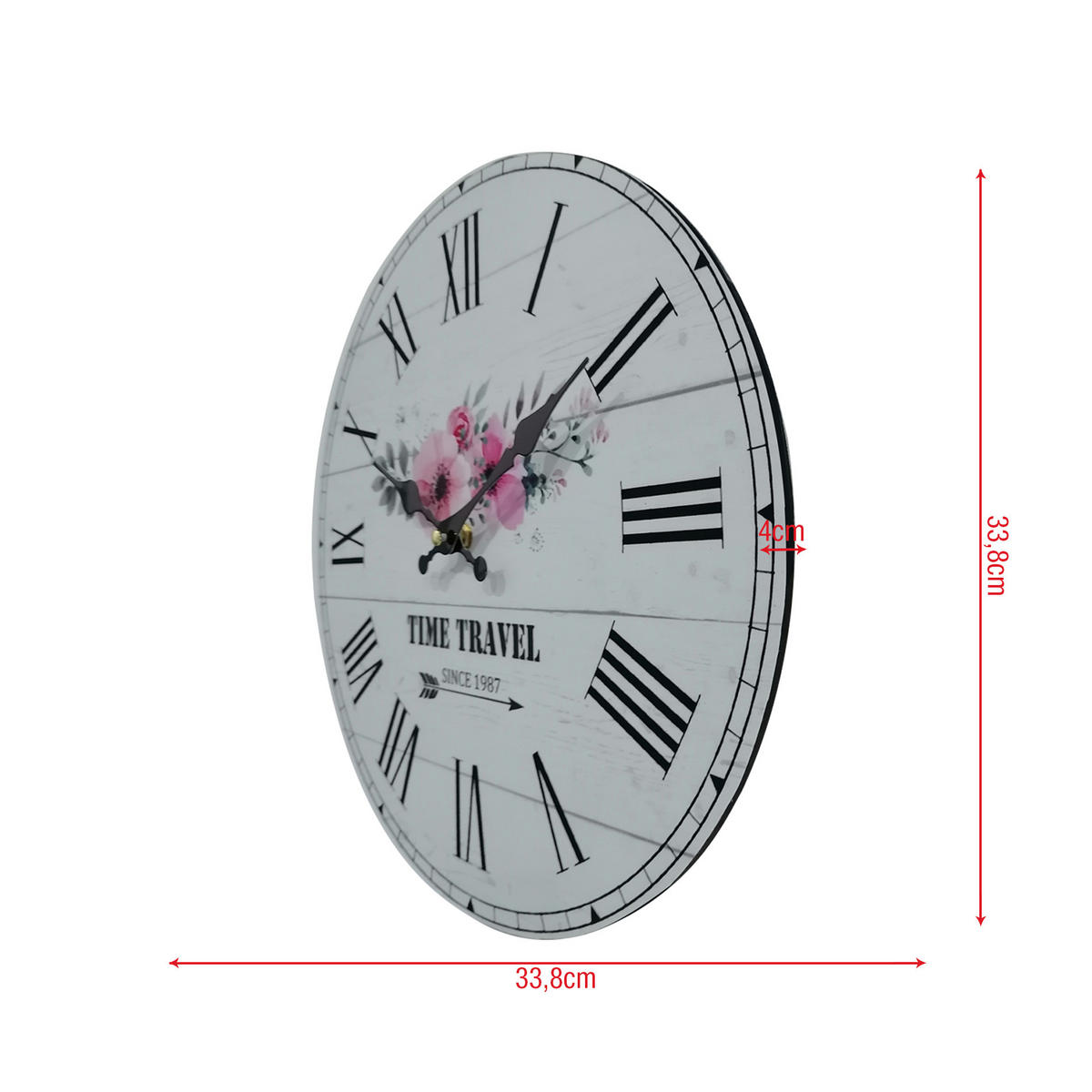 WANDUHR Weiß 4/34/34 cm - Weiß, Holzwerkstoff (4/34/34cm) - Mobili Rebecca