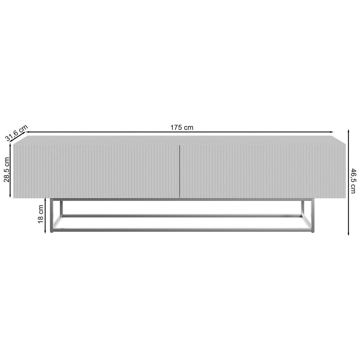 TV-SCHRANK Veldio Weiß mit goldenen Metallbeinen 175 cm - Goldfarben/Weiß, Holzwerkstoff/Metall (175/46.5/31.6cm) - Selsey