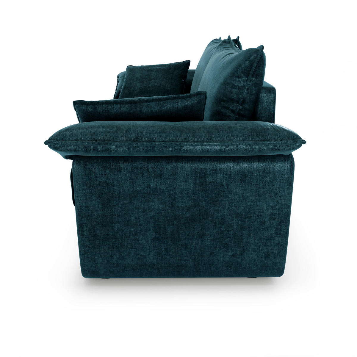 SOFA 3-Sitzer Samt Pfauenblau 232cm - Hellblau, Textil (232/92/102cm) - Sia Home