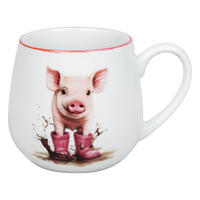 KUSCHELBECHER Tapsiges Schweinchen - Naturfarben, Keramik (0.4L) - Könitz