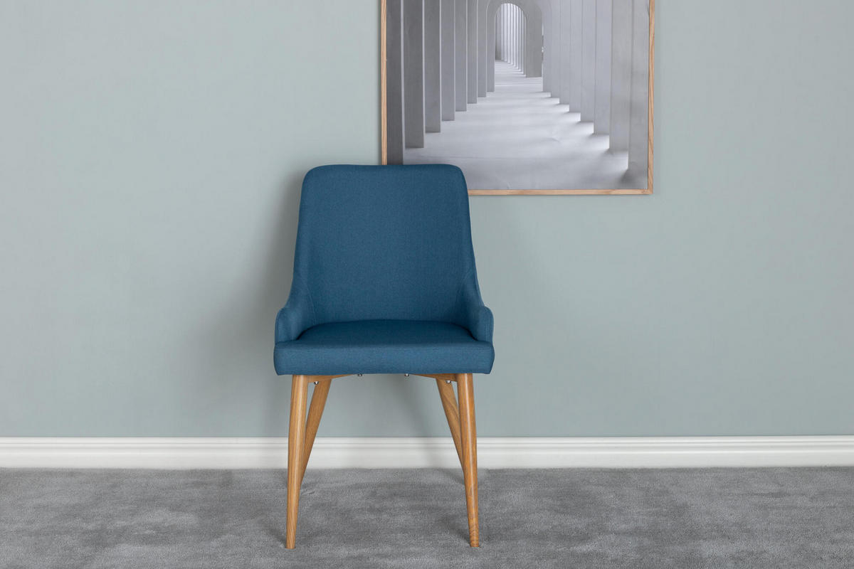 ESSZIMMERSTUHL PLAZA Blau 49x58x86 cm - Blau, Textil (49/86/58cm) - FURNLUX