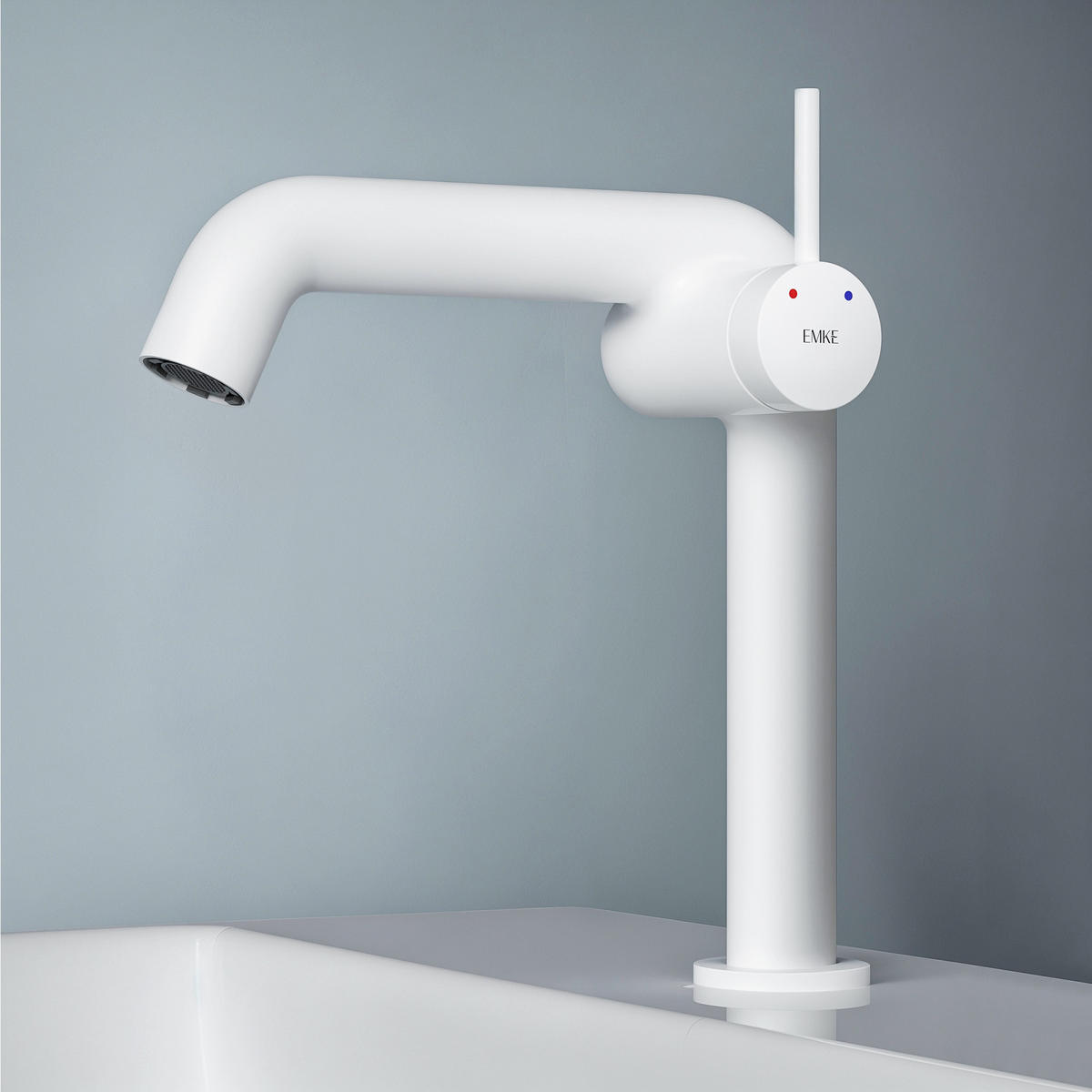 WASCHTISCHARMATUR Ventilkernzertifizierung Weiß Matt 15cm - Weiß, Metall (20/7.6/22.2cm) - EMKE