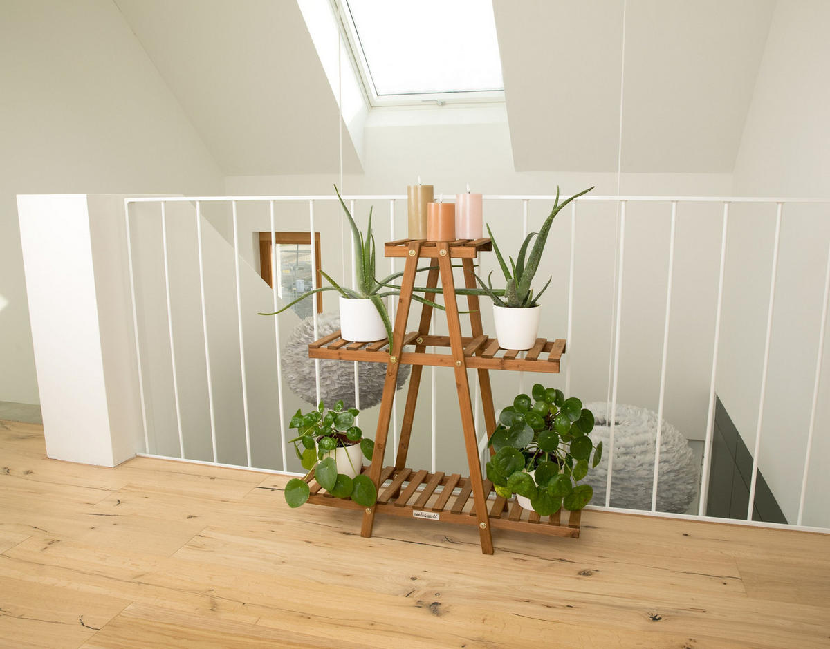 PFLANZENSTÄNDER aus Holz wetterfest für Balkon & Garten - Braun, Holz (83/83/28cm) - needs&wants