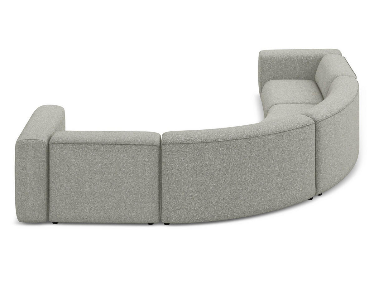 ECKSOFA Strukturstoff Stoff Grau - Hellgrau/Schwarz, Kunststoff/Textil (318/318cm) - Makamii