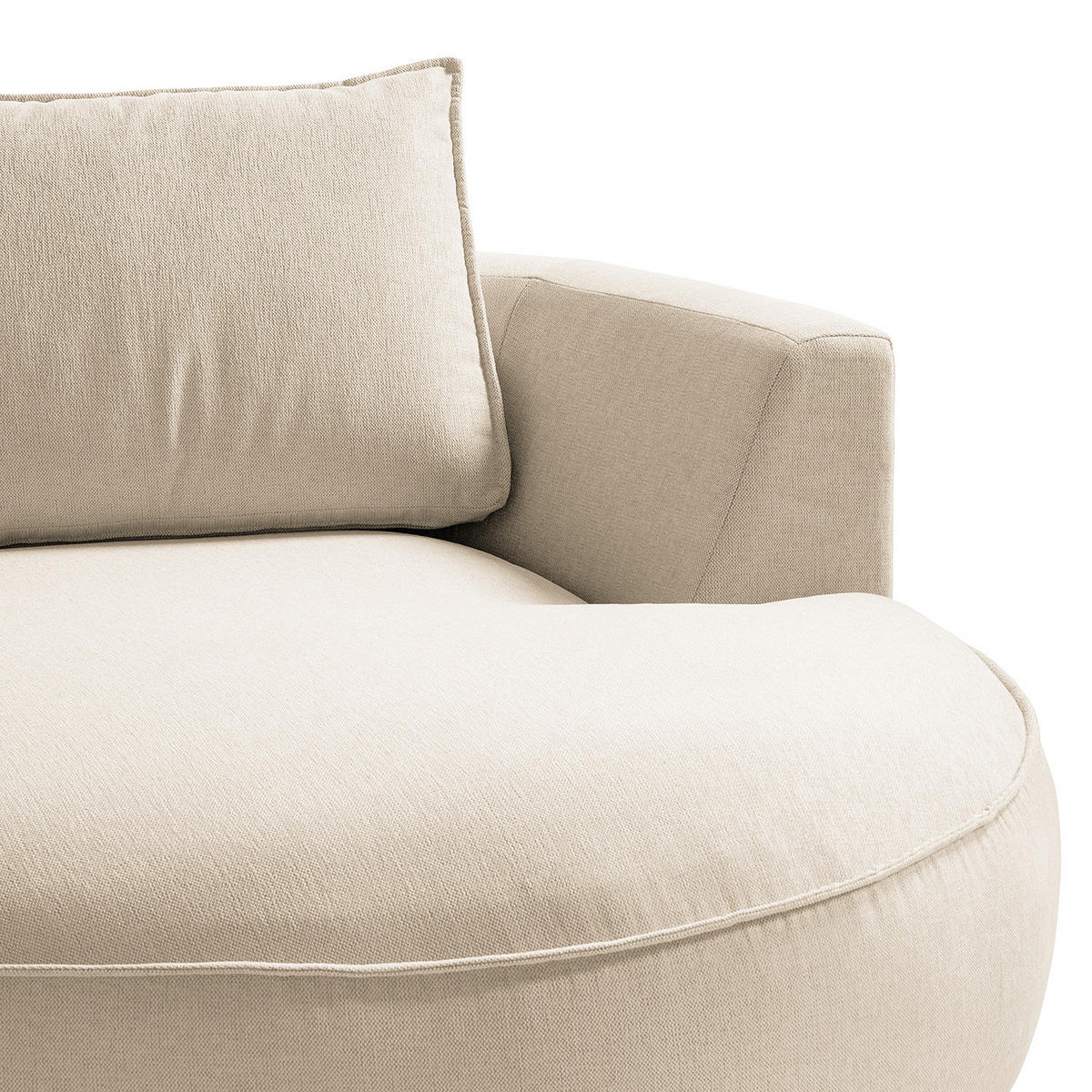OTTOMANE - modular - Beige/Schwarz, Kunststoff/Textil (196/82/146cm) - home24