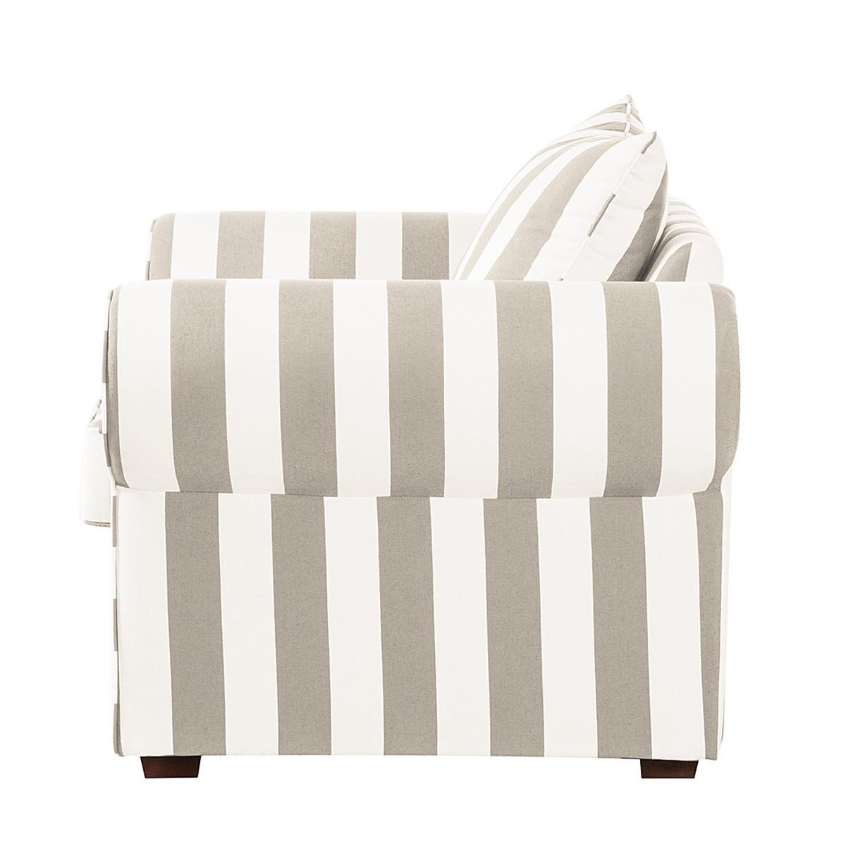 SESSEL - Webstoff - Beige gestreift - Beige, Holz/Textil (130/88/88cm) - home24