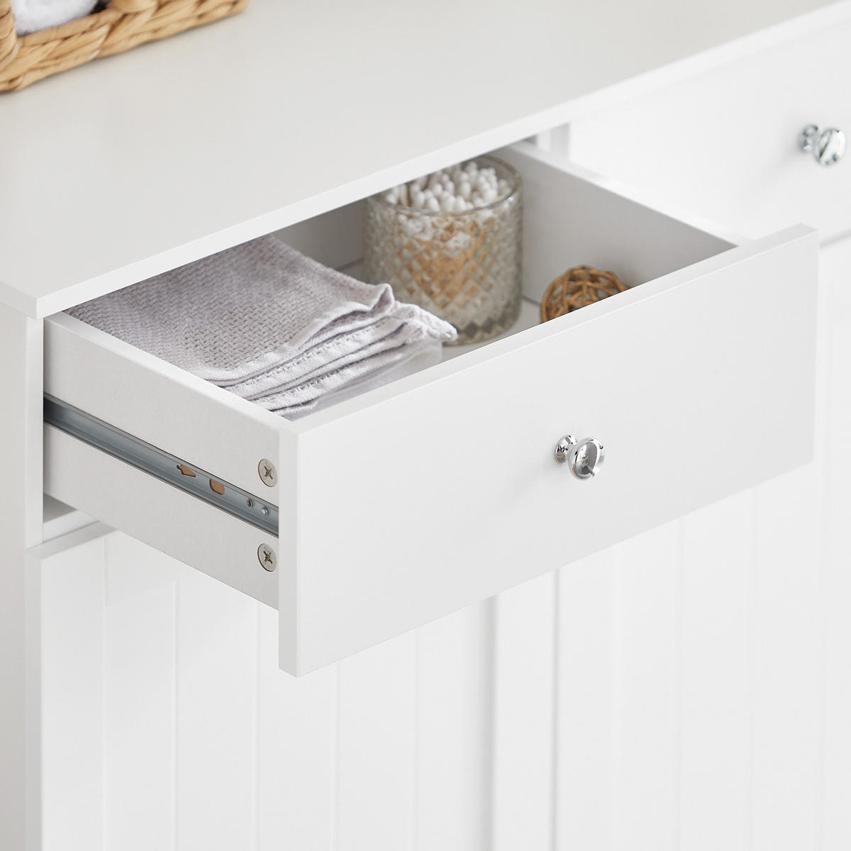 WÄSCHESCHRANK Weiß - Weiß, Holzwerkstoff (78/90/38cm) - SoBuy