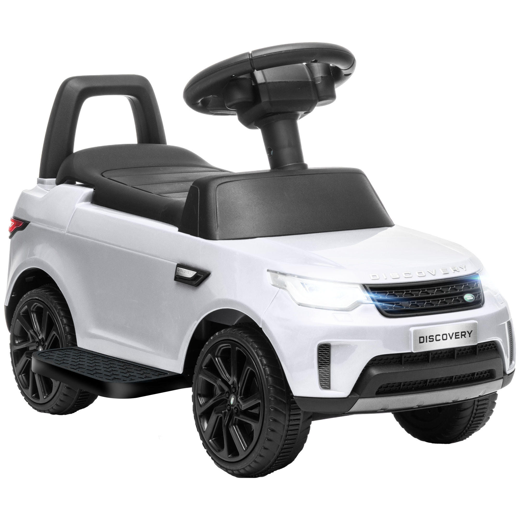 LAND Rover Kinder Elektroauto 2 in 1 6V Kinderauto mit Rutschmodus, Musik - Weiß, Metall (65/43/40cm) - AIYAPLAY