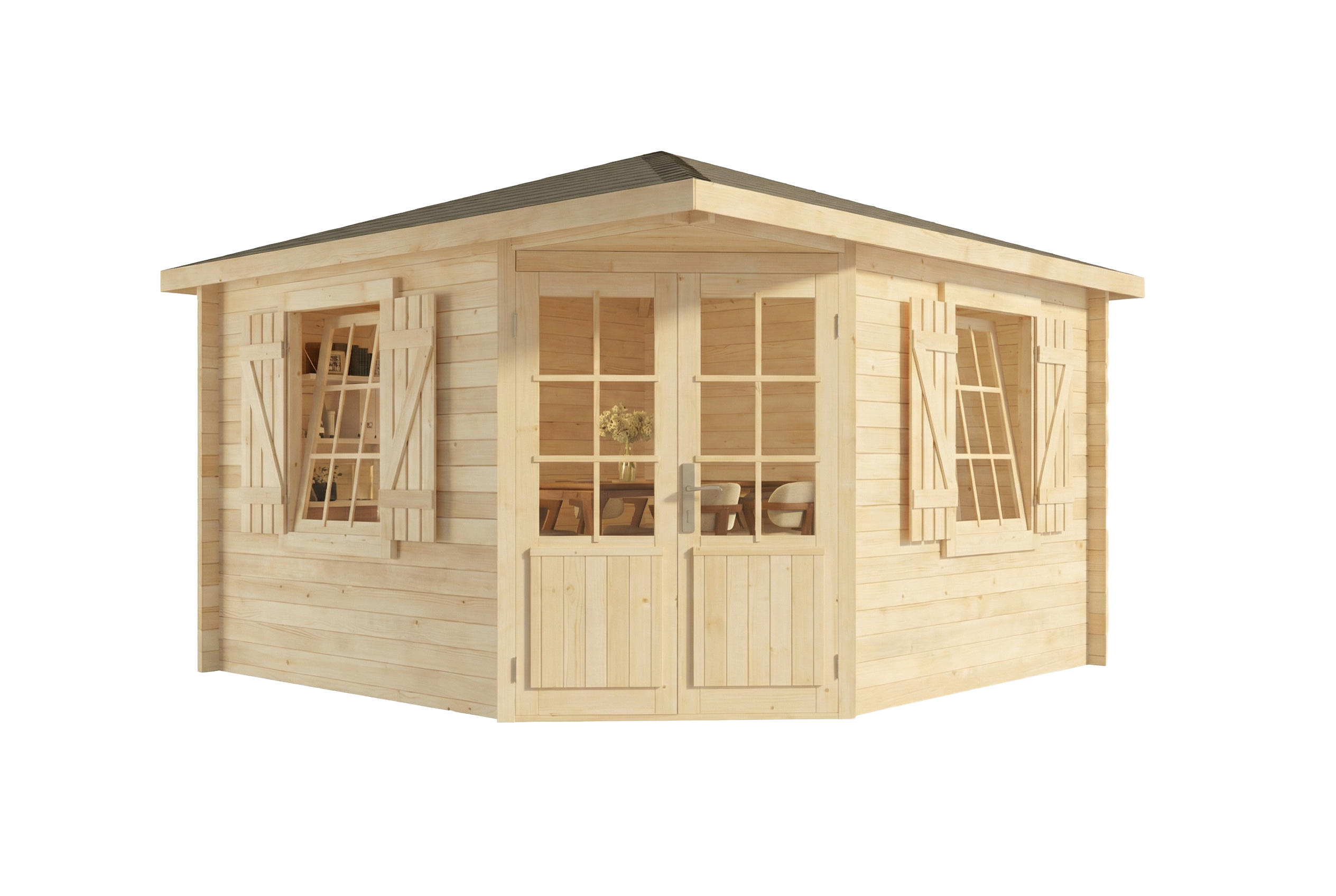 Alpholz Gartenhaus Natur 368x275x368 cm