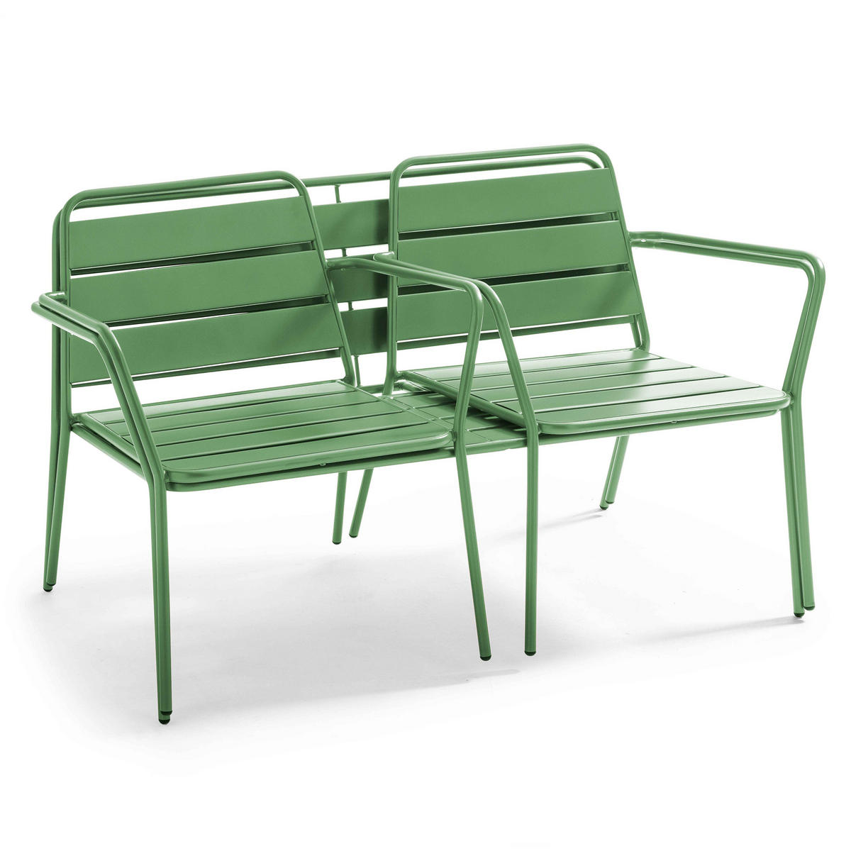 GARTENMÖBEL 5-tlg., Kaktusgrün - Dunkelgrün, Metall - Oviala