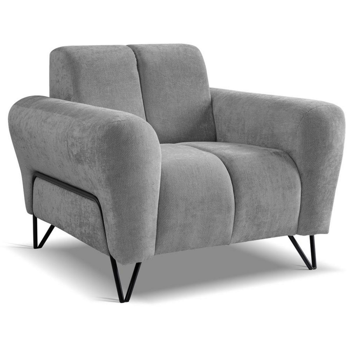 SITZGARNITUR Volare Sofas+Sessel, ohne Schlaffunktion, Grau - Grau, Textil/Metall (220/83/98cm) - Beautysofa