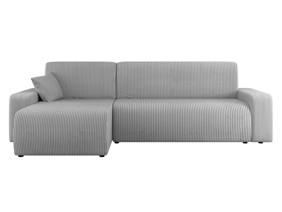 ECKSOFA Piano L Cord - Hellgrau/Schwarz, Holz/Kunststoff (244/145cm) - MIRJAN24