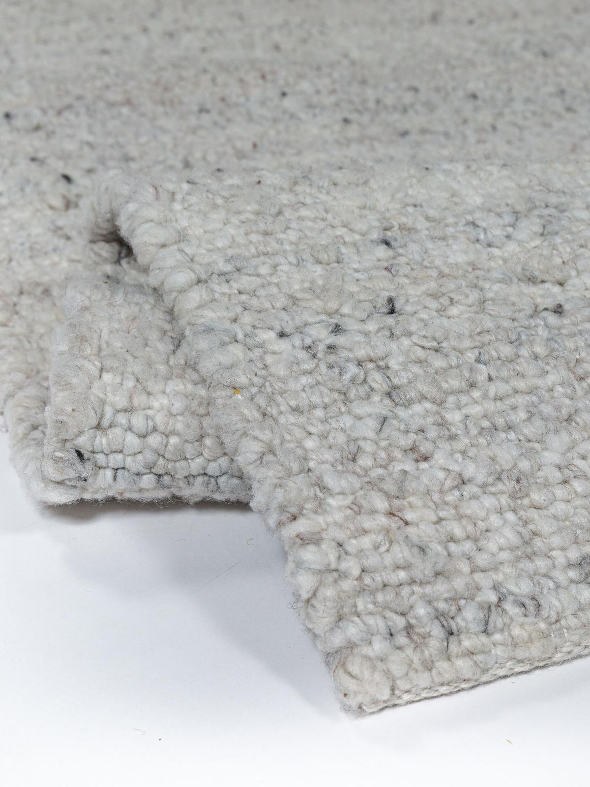 KURZFLORTEPPICH handgewebt GLAVEN, Bouclé-Struktur, Hellgrau, 160 x 230 cm - Grau, Textil (160/230cm) - KADIMA DESIGN