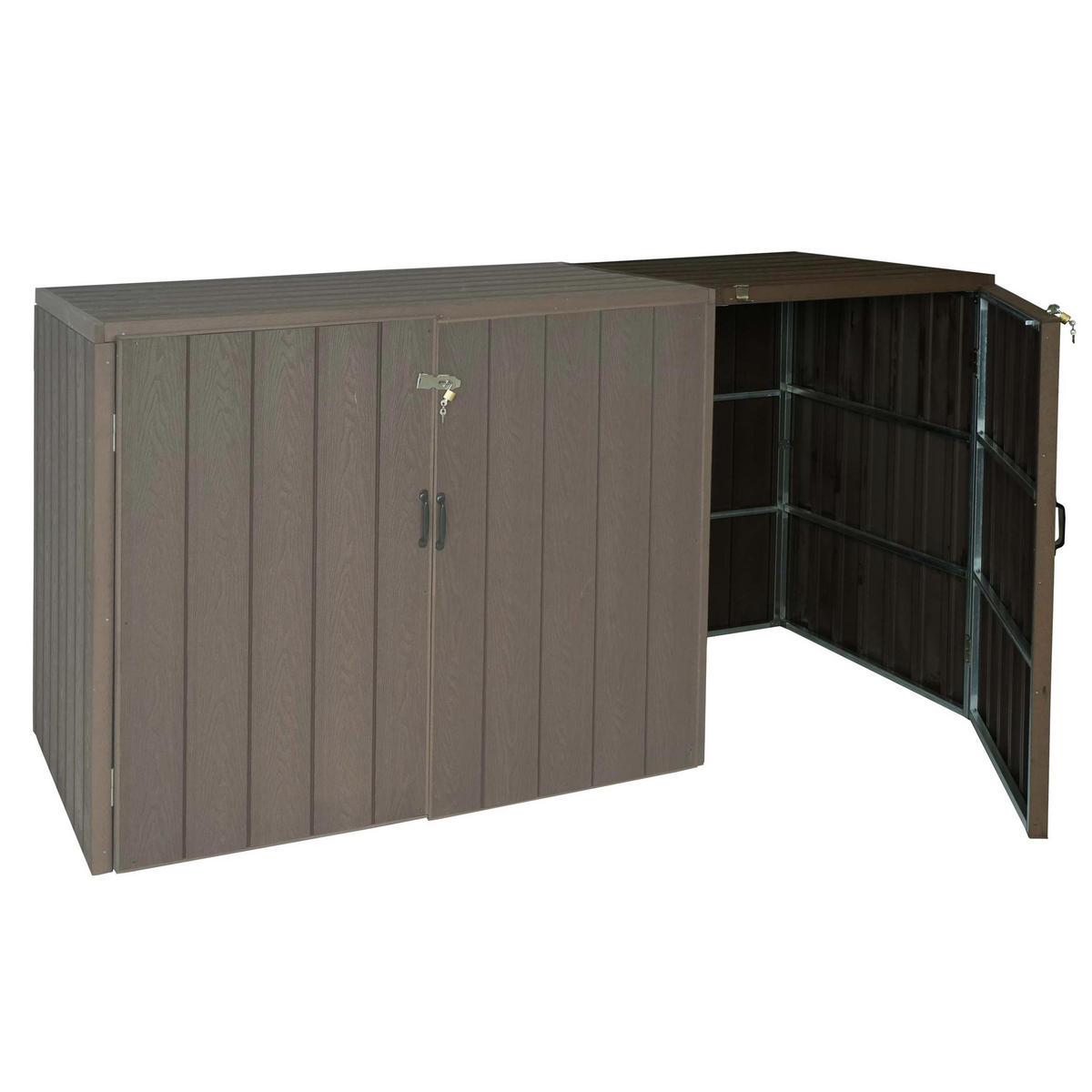 MÜLLTONNENBOX ERWEITERUNG Braun - Braun, Metall (79/117/105cm) - MCW