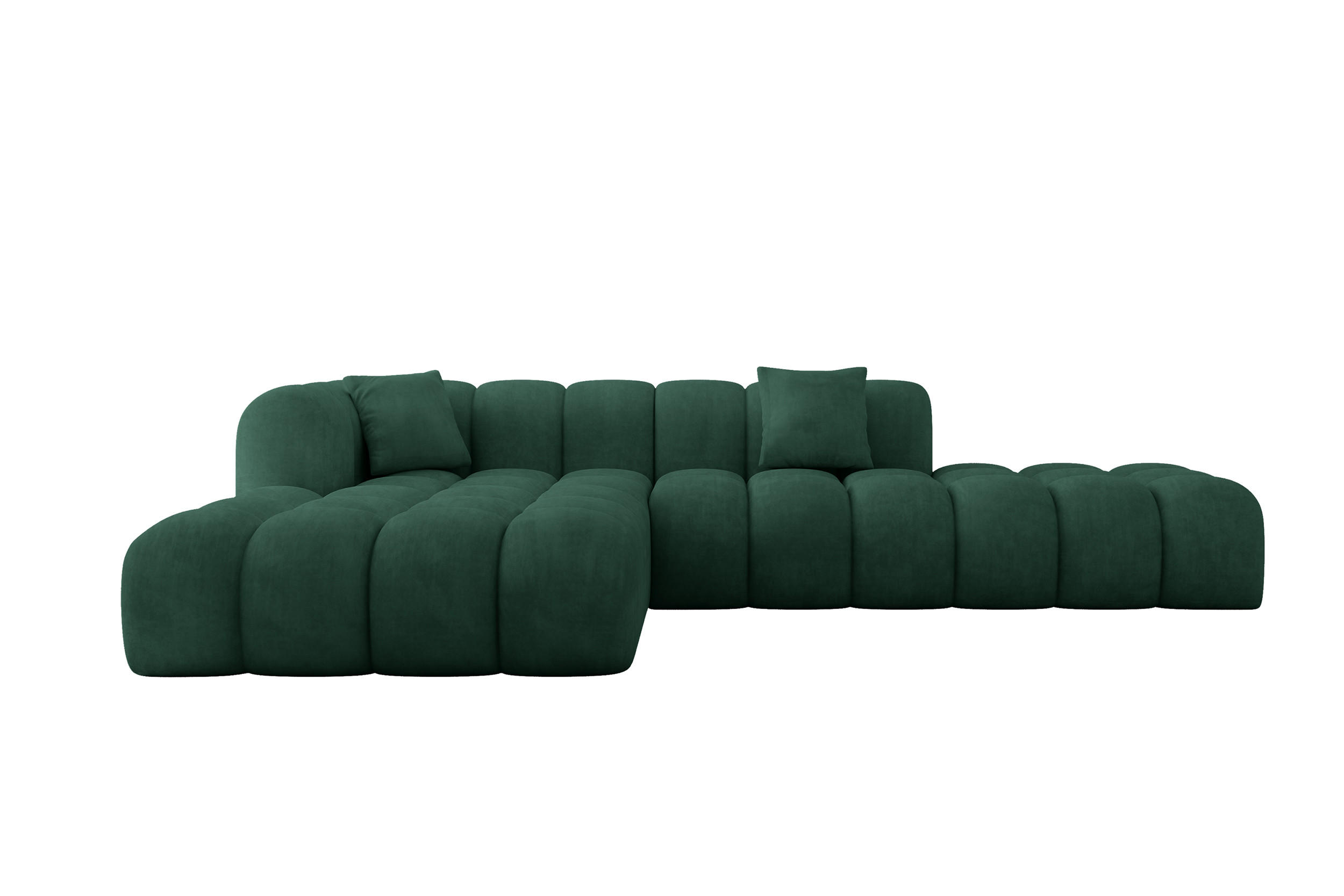 ALTDECOR ROHOVÁ SEDAČKA s otomanem vlevo OLEA-L2 - 289x176x71 cm tmavě zelená