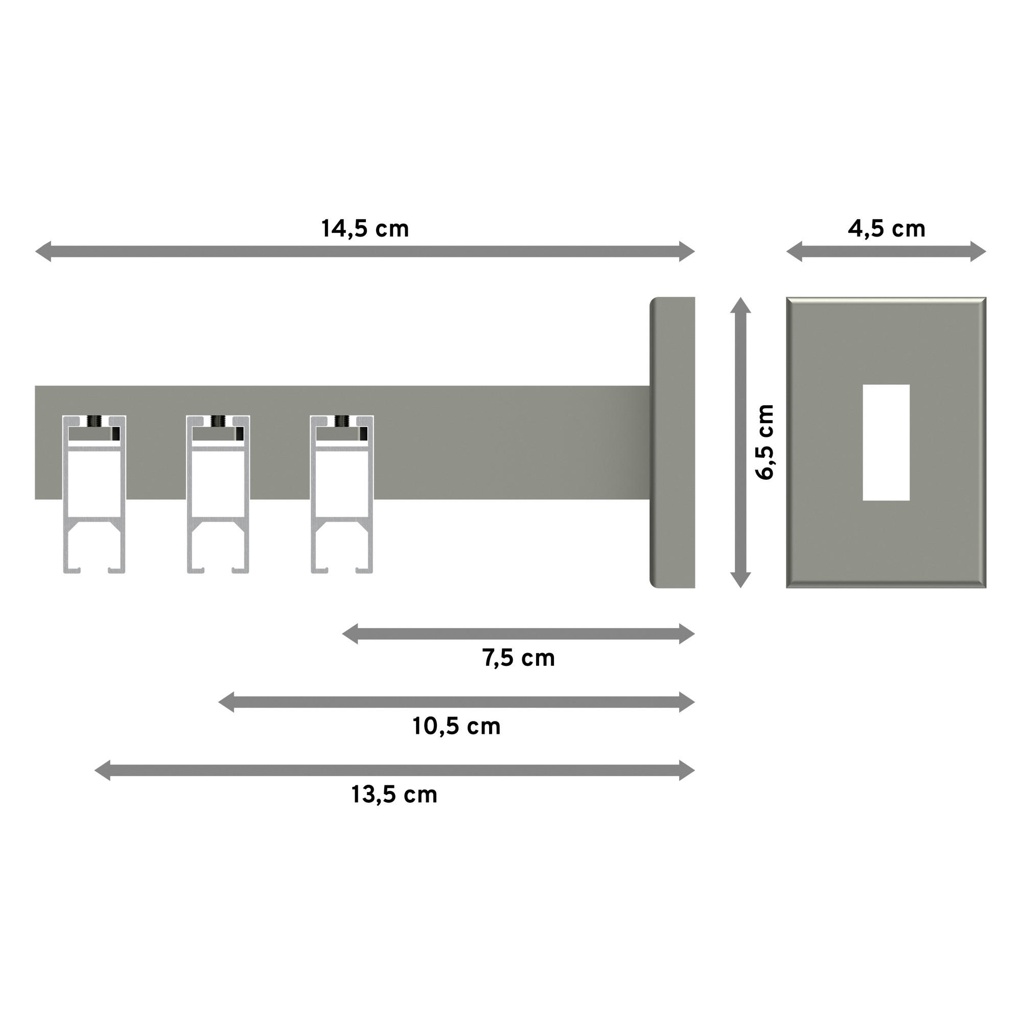 INNENLAUF-GARDINENSTANGEN-SET Smartline Conex 540 cm (geteilt in 3 x 180 cm), 3-läufig, 14x35 mm Edelstahl-Optik - Edelstahlfarben, Metall (540cm) - INTERDECO