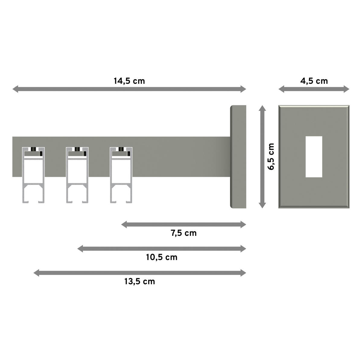 INNENLAUF-GARDINENSTANGEN-SET Smartline Conex 140 cm, 3-läufig, 14x35 mm Edelstahl-Optik - Edelstahlfarben, Metall (140cm) - INTERDECO