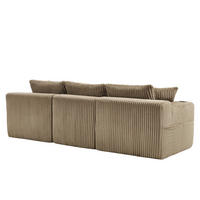 ECKSOFA DE-33671 modular mit Chaiselongue Khaki - Sandfarben, Metall (257/160cm) - ComfortXL