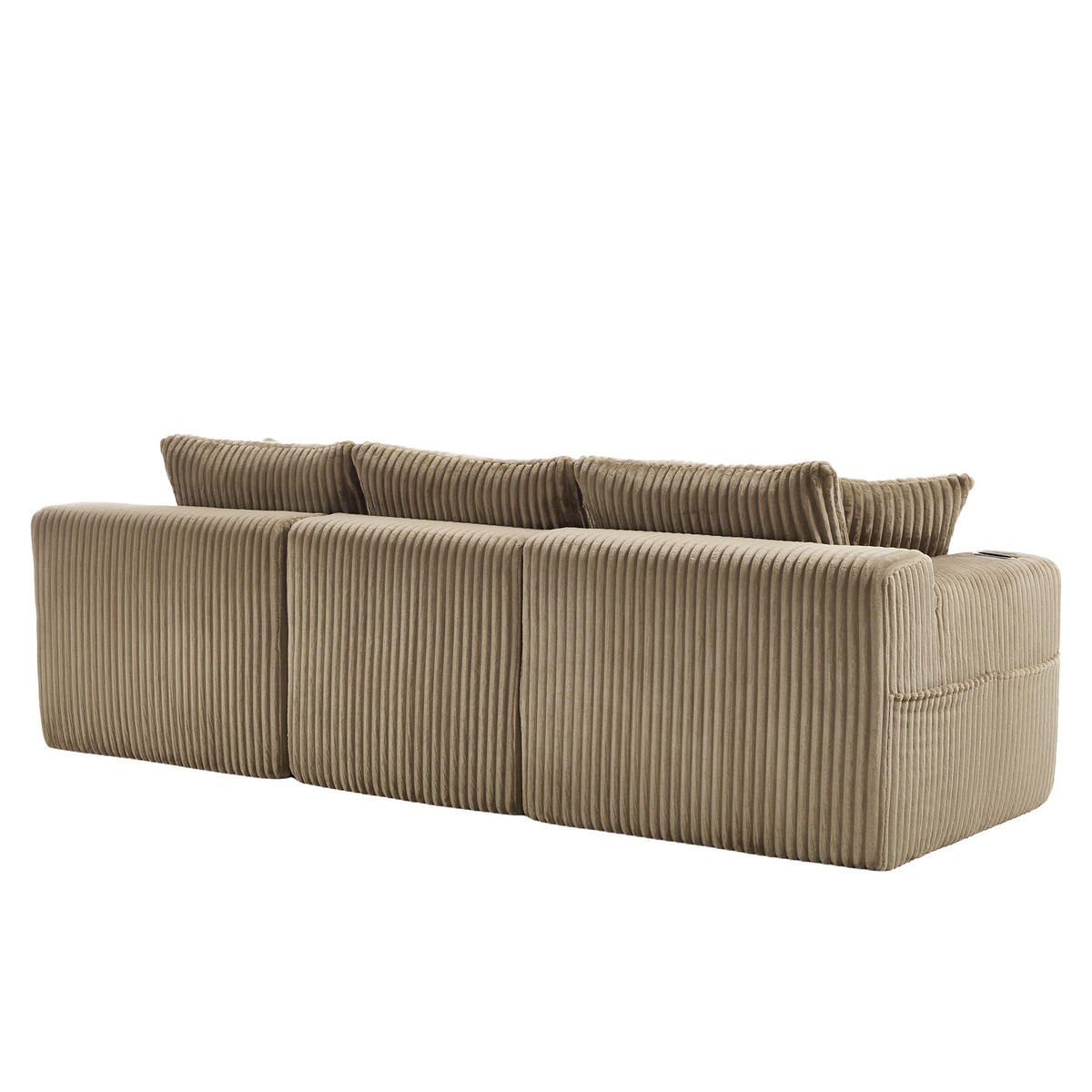 ROHOVÁ SEDAČKA 257/90-160/62 cm Khaki - šedohnědá, textil (160/257cm)