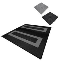 GARAGENBODENFLIESEN Belüftete mit Kanten – 165 Schwarz und 60 Grau - Schwarz, Kunststoff (40/1.8/40cm)