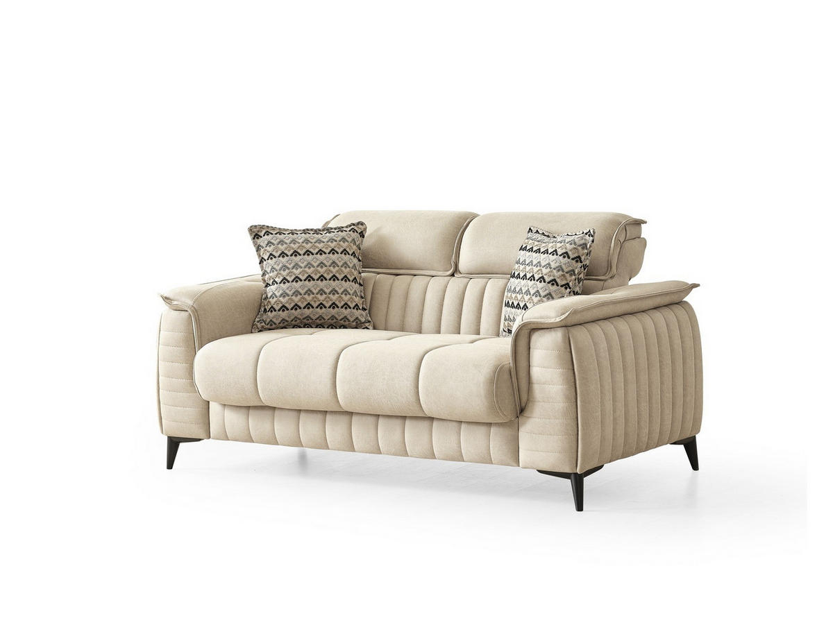 SITZGARNITUR Regina, Beige Stellvariante 2+2+1 - Beige, Holzwerkstoff/Kunststoff (178/85/95cm)