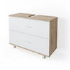 WASCHBECKENUNTERSCHRANK Ilias Weiß/Sonoma 80 x 60.8 cm - Weiß/Sonoma Eiche, Holzwerkstoff (80/60.8/33cm) - Vicco