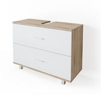 WASCHBECKENUNTERSCHRANK Ilias Weiß/Sonoma 80 x 60.8 cm - Weiß/Sonoma Eiche, Holzwerkstoff (80/60.8/33cm) - Vicco
