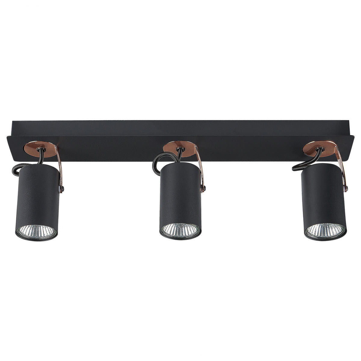 DECKENLEUCHTE Klip 44x7x12 cm - Schwarz, Metall (7/44/12cm) - Beliani