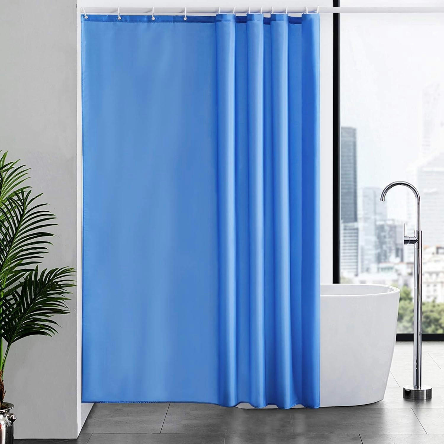 DUSCHVORHANG Überlänge Blau 180 x 210 cm - Blau, Textil (180/210cm)
