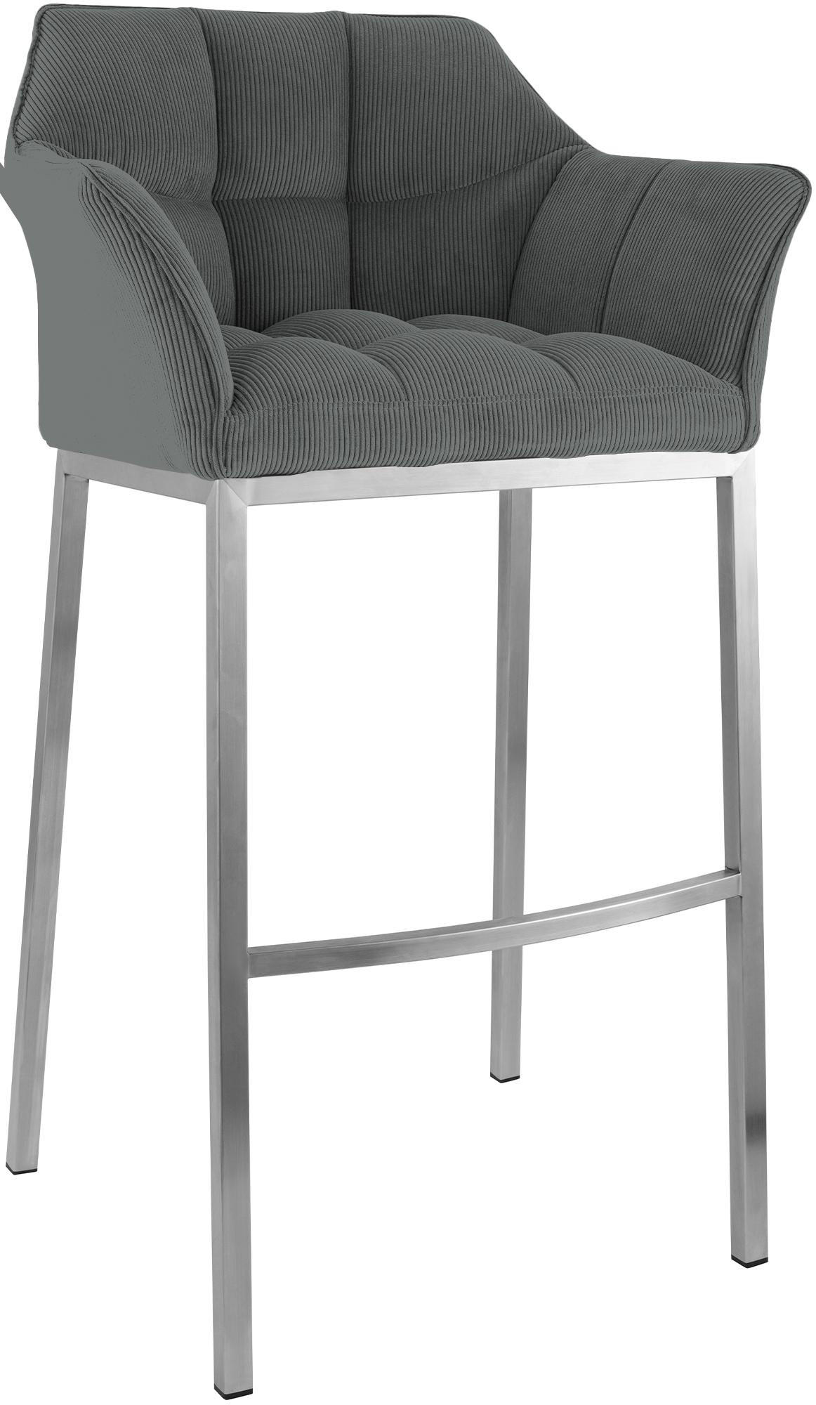 BARHOCKER Metall Grau - Edelstahlfarben/Grau, Metall (64/110/48cm) - CLP