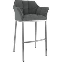 BARHOCKER Metall Grau - Edelstahlfarben/Grau, Metall (64/110/48cm) - CLP