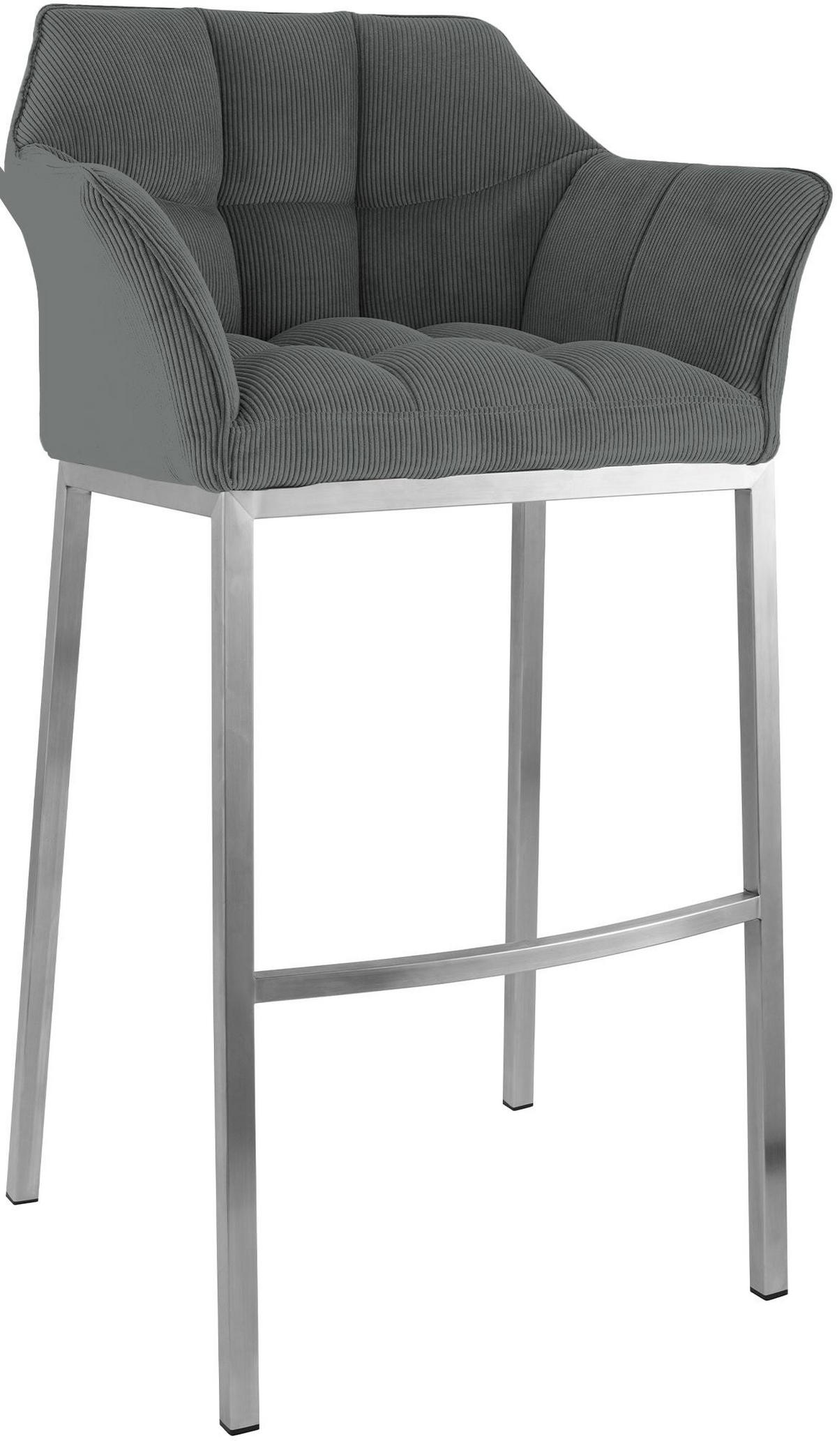 BARHOCKER Metall Grau - Edelstahlfarben/Grau, Metall (64/110/48cm) - CLP