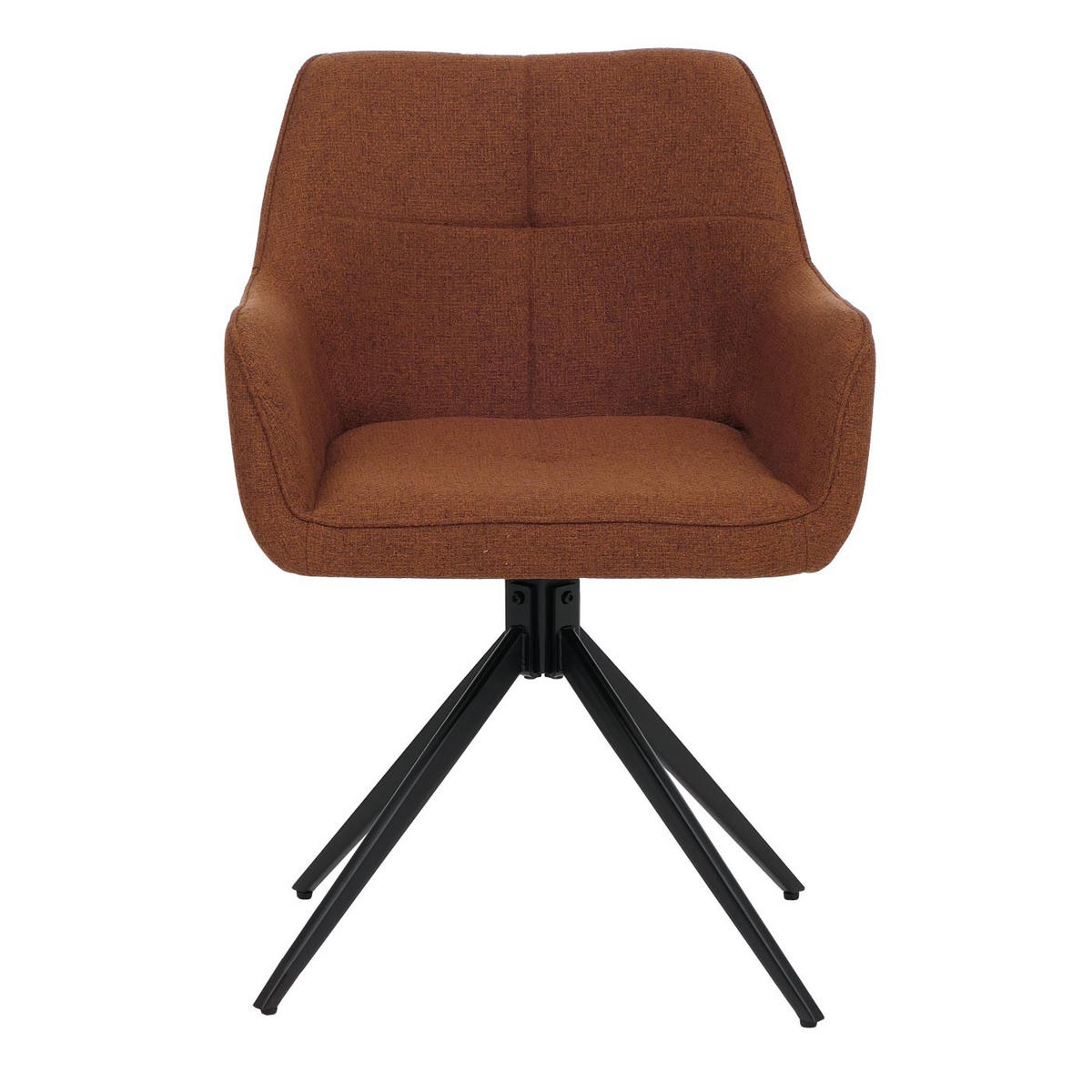 2ER-SET Esszimmerstuhl | HxBxT 80x53x59cm | Sitzhöhe 41cm | Stoff/Textil (270g/m²) | Terrakotta | Küchenstuhl Armlehne - Orange, Textil (53/80/59cm) - CHEFGASTRO