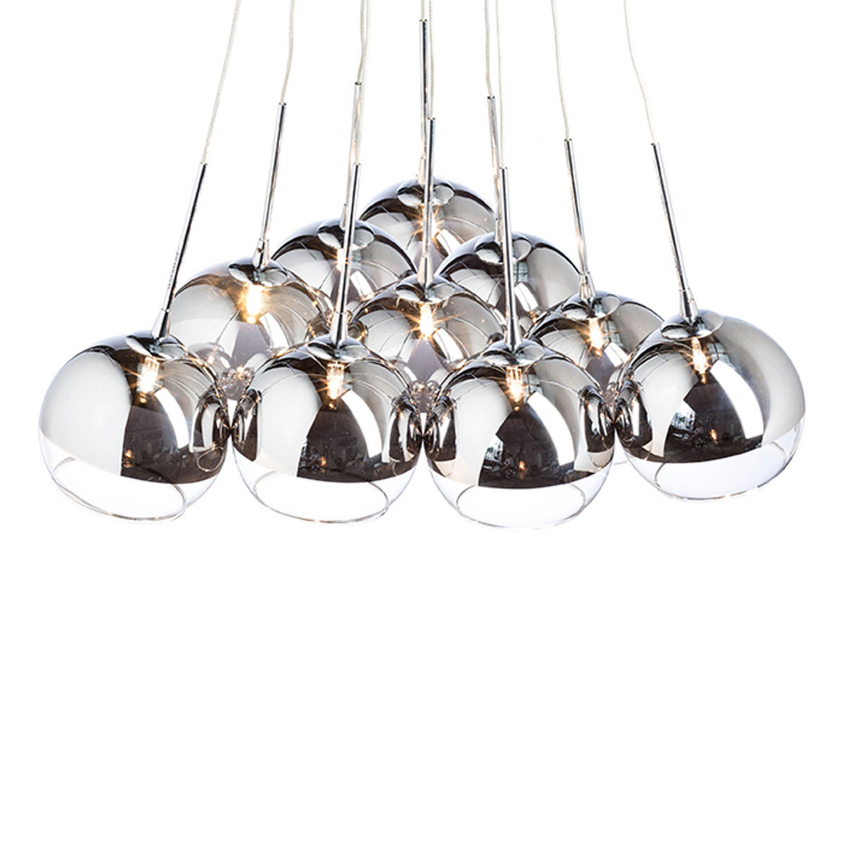 PENDELLEUCHTE ASTRAL Chromglas 200 W - Chromfarben, Metall (30/30/120cm) - Rendl