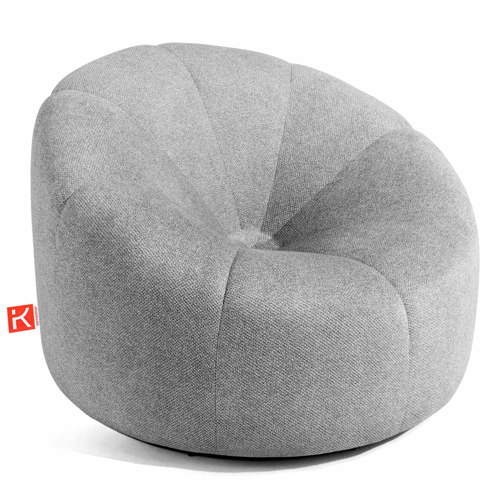 DREHSESSEL Toca mit drehbarem Metallfuß, - Hellgrau, Textil (91/72/91cm) - KONSIMO®