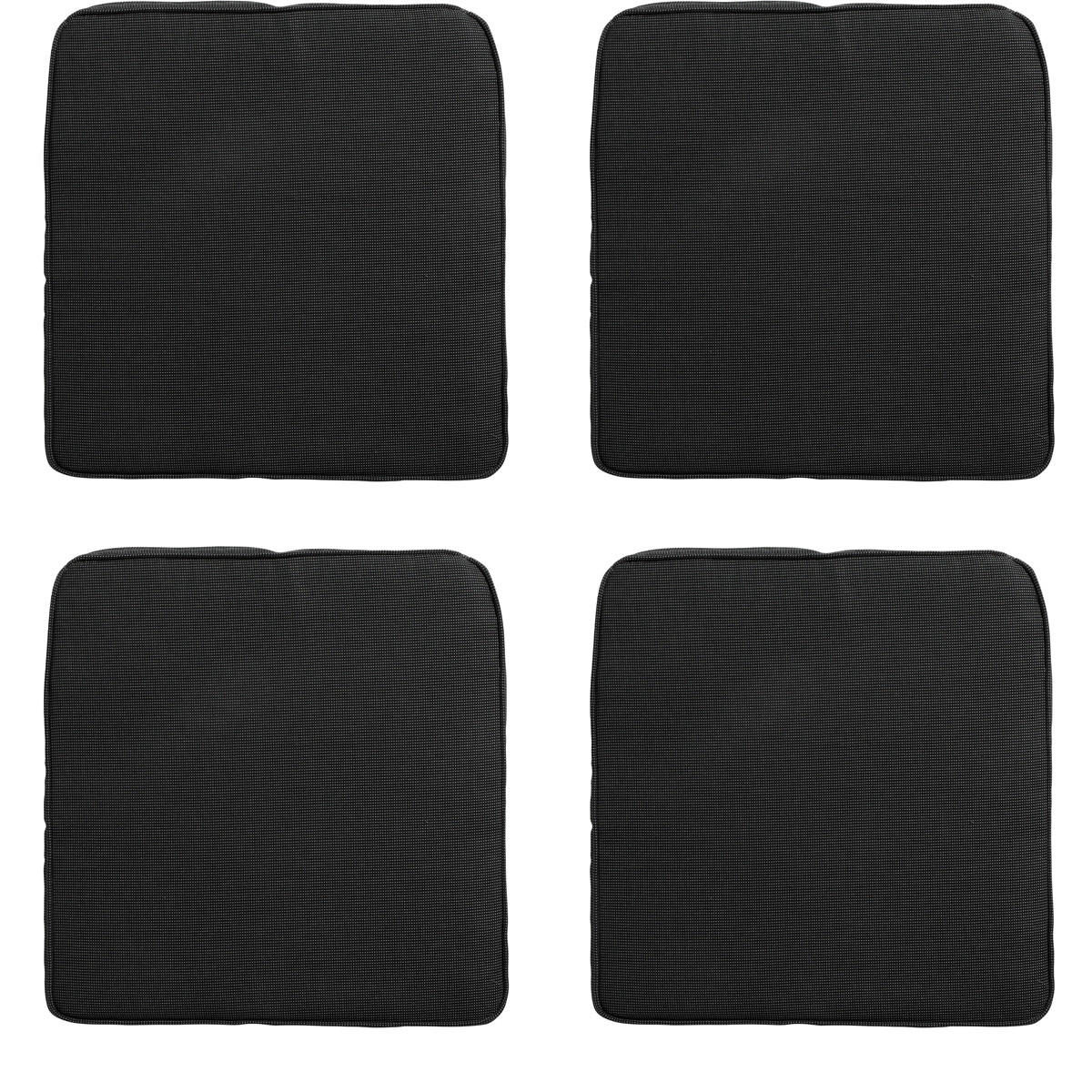 SITZKISSEN Rippe 48/48 cm 4er-Set - Schwarz, Textil (48/5/48cm) - Madison