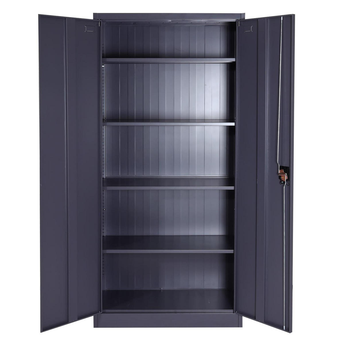 AKTENSCHRANK 185x90x40cm 2 Türen abschließbar Metall Dunkelgrau - Dunkelgrau, Metall (90/185/40cm) - PROREGAL