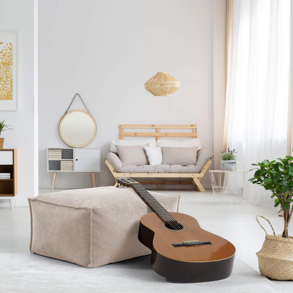 Thumbnail - Mokebo Pouf, Beige, Textil, 60x25x45 cm, Oeko-Tex®, Wohnzimmer, Hocker, Poufs