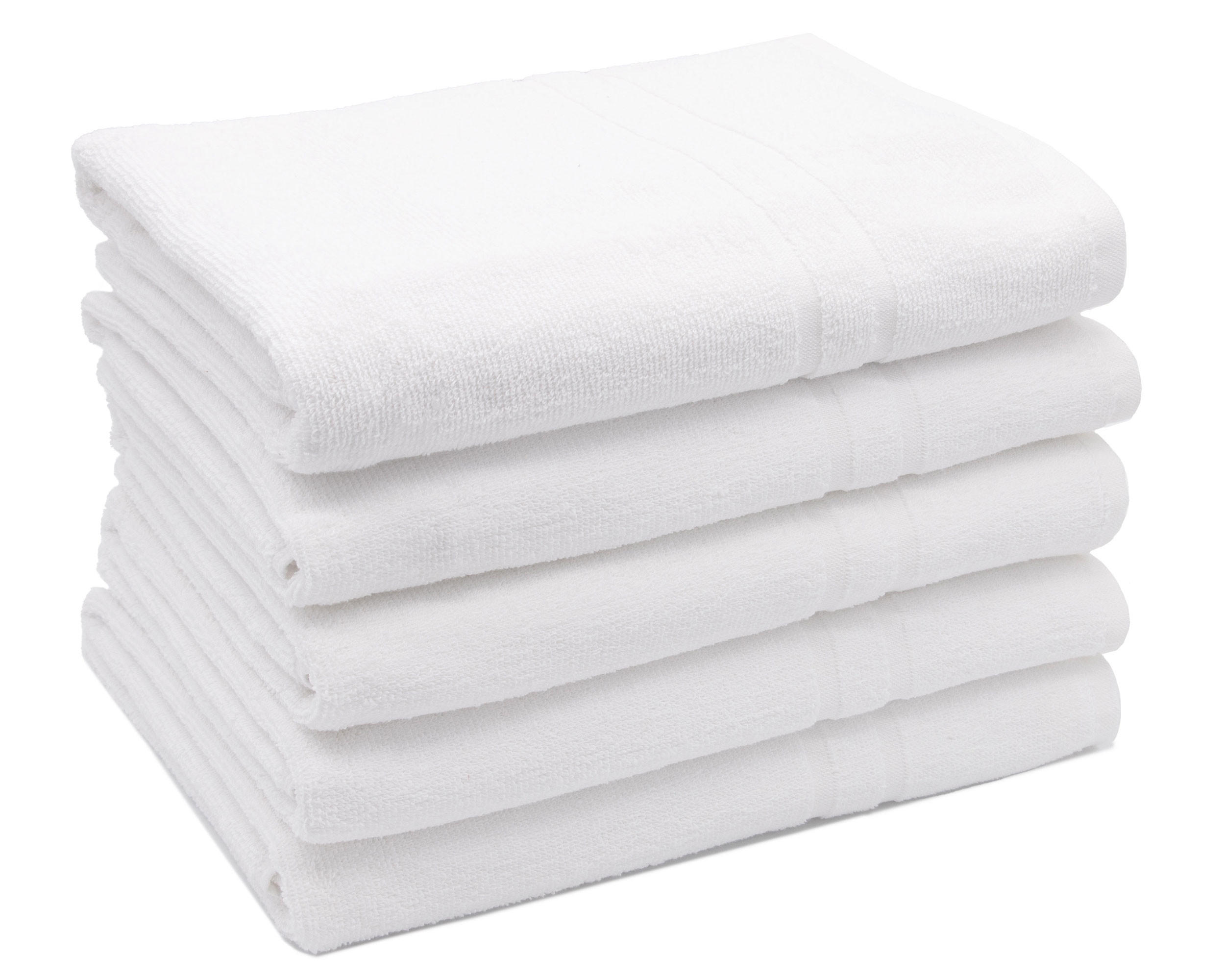 DUSCHTÜCHER, 5er-Set, 70x140 cm, 100% Baumwolle, Weiß - Weiß, Textil (70/140cm) - Zollner
