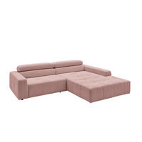 ECKSOFA RENO Pink Cord - Pink/Schwarz, Kunststoff/Textil (258/217cm) - KAWOLA