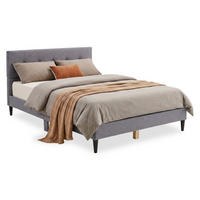 POLSTERBETT mit Lattenrost 160/200 cm in Grau - Grau, Textil (160/200cm) - Homestyle4u
